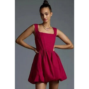 Aureta Studio x Anthropologie Corset Bubble Dress Raspberry Pink Size 4